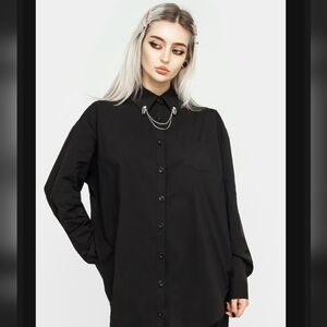 Disturbia 🕸 Chiromancy Collar Loose Fit Shirt Sz Us10